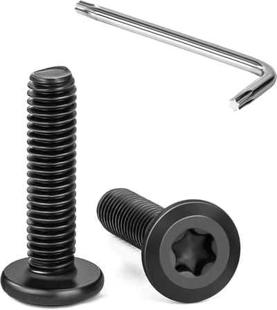 Tunejoy Pack of 20 Flat Head Screws Torx Black M6 x 25 mm Hex Head Screws Stainless Steel A2 V2A Furniture Screws with - ShopVlot