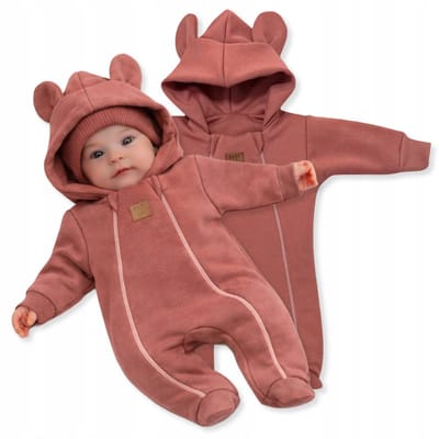 Dartomik - Serie Abcdefg-baby - Meisjes Baby Jumpsuit - Puder Roze - Twee Ritsen - Tweelaags