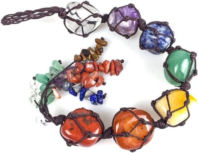 Chakra Ornamenten met 7 Chakra Edelstenen, Reiki Genezing Kristallen, Raamdecoratie en Gelukssteen voor de Auto
