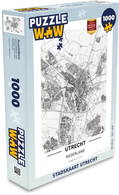 Puzzel Stadskaart Utrecht - Legpuzzel - Puzzel 1000 stukjes volwassenen - Plattegrond