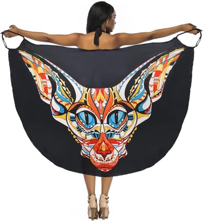 Dames Badjas en Strandkleding met Bohemian Print en Vlinderdesign voor Bikini Cover-Up en Turtleneck Jurken