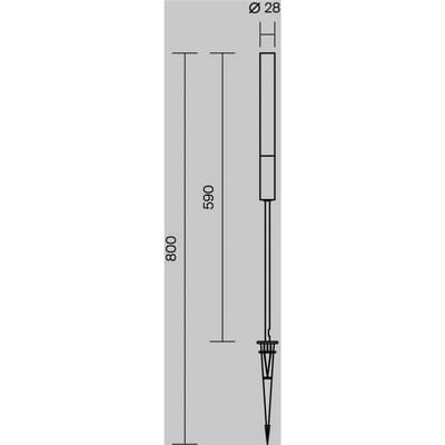 Maytoni LED tuinpadverlichting Flare, 59cm, grondspies, grafiet, IP65