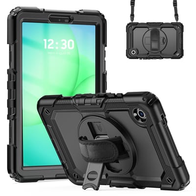 Accezz Tablet Hoes - Geschikt voor Samsung Galaxy Tab A11 - Backcover Shoulder Strap - Zwart