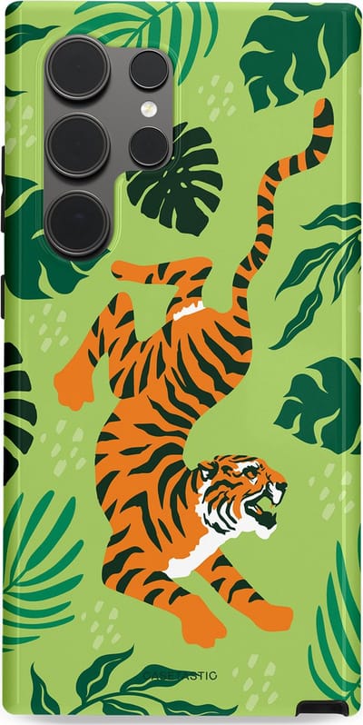 Casetastic Hoesje Geschikt voor Samsung S24 Ultra - Stijlvolle Beschermende Duo-layer Case - Tijgerwoud