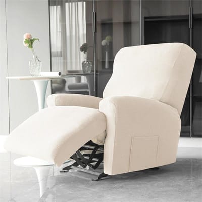 Waterafstotende Relaxfaesovertrek Polar Fleece Elastische Fauteuilhoes Enkel All-inclusive Antislip Stoelhoes voor Slaapkamer