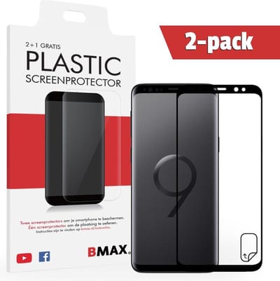 2-pack BMAX geschikt voor Samsung Galaxy S9 Plus Screenprotector | Full Cover Beschermfolie | Ultra Clear PET | Onzichtbaar Display Folie