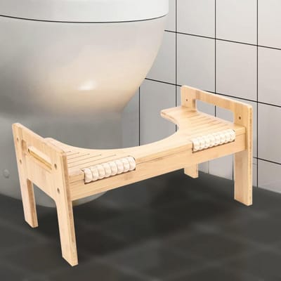 In Hoogte Verstelbare Houten Toiletkruk voor Betere Stoelgang en Ergonomie