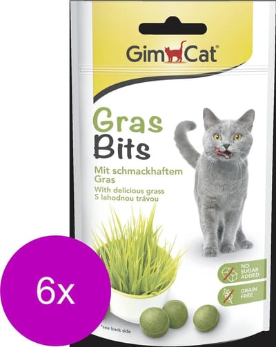 Gimcat Gras Bits - Kattensnack - 6 x 40 g