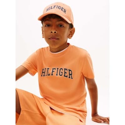 Tommy Hilfiger Boys Hilfiger Varsity T-shirt Faded Sun Kiss Size: 8 | T-shirts Outlet | Unisex | Oranje