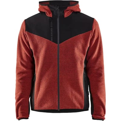 Blaklader Gebreid jack met softshell - Gebrand rood/Zwart - 2XS
