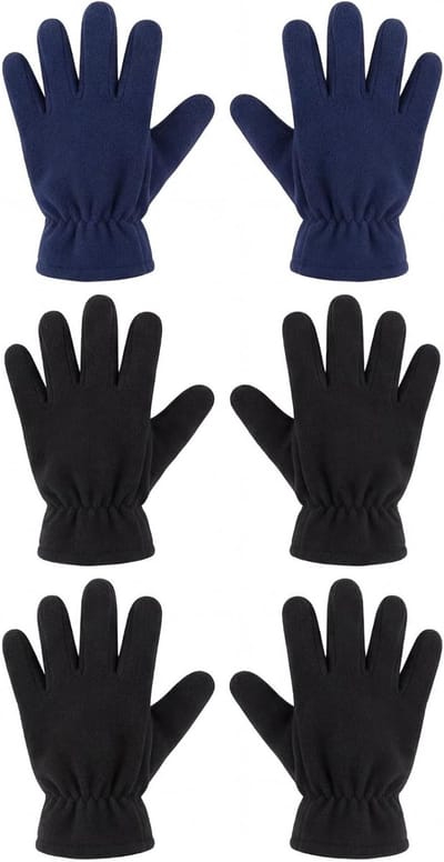 Fleece handschoenen kinderen - warm en zacht - 3 paar - ideaal voor buitenactiviteiten - ShopVlot