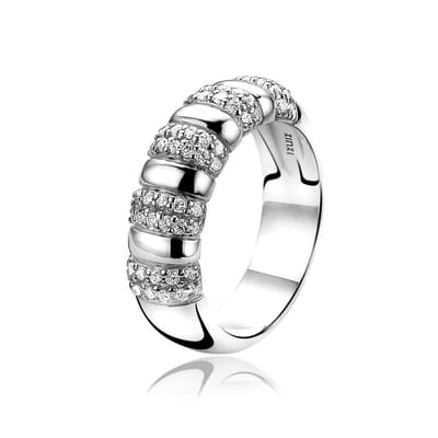 ZINZI zilveren ring glad wit ZIR1174