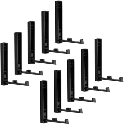 SOTECH 10 stuks Vouwhaken VALVO zwart mat 120 x 16 x 15 mm met opbouw jashaken uit de BlackLine collectie