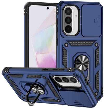 Coverup Hoesje - Geschikt voor Samsung Galaxy A36 / A56 Hoesje - Coverup Armor Ring Kickstand Back Cover met Camera Shield - Blauw