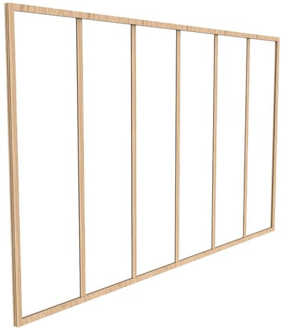 Vente-unique Glazen binnenraam van gepoedercoat aluminium - 180 x 130 cm (B x H) - Lichte houtkleur - BAYVIEW