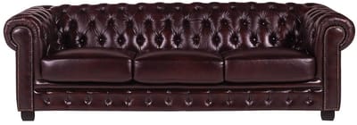 Vente-unique Vierzits chesterfieldbank BRENTON 100% buffelleer - Cherry
