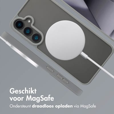 imoshion Hoesje - Geschikt voor Samsung Galaxy S24 Plus - Color Guard Backcover met Magnetische Ring - Grijs