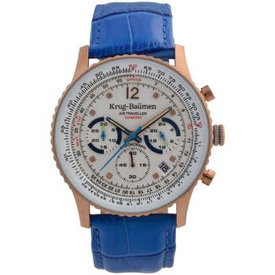 Krug Baumen 410703DS Air Traveller Diamond Heren Horloge 40mm