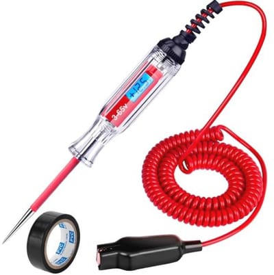Heavy Duty Digitale LCD Circuit Tester voor Auto en Truck – 3-48V LED Testlicht met Uitgebreide 140 Inch Springdraad