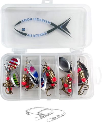 Kunstaas set 2 | Kunstaas set voor roofvis - incl GRATIS onderlijn - pluggen met haak - perfect voor snoek / baars / forel- set van 10 spinners