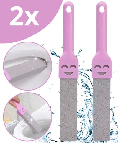 Boncy® Puimsteen voor wc - 2 Stuks Smiley WC-borstel Set - Schoonmaak Toilet - Roze Poetssteen met handvat - Cleaningblock Cleaning block - Urinesteen verwijderaar voor urinoir
