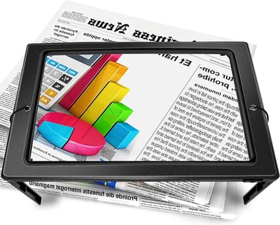 Vergrootglas voor lezen - Groot en lichtgewicht 10 "x 6" vergrootglas met LED-verlichting - Volledige pagina weergave