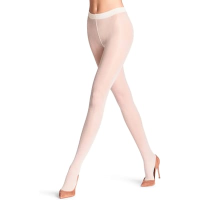 FALKE Mystical Wave gedessineerd materiaal transparent 20 DEN panty dames wit - maat XL