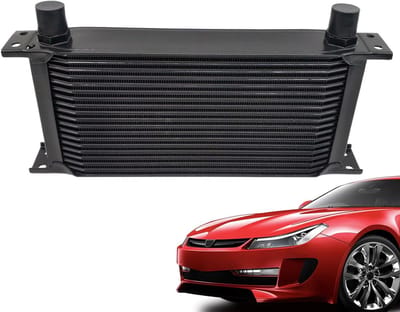 Motorradiator - Oliekoeler - Motorbescherming - Snellere temperatuurregeling - 19 rijen - Zilver