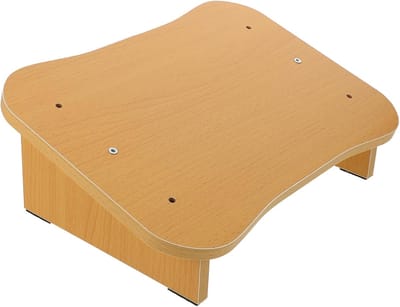 Voetenbankje Hout - Voetensteun Bureau - Comfortabel Zitten - Draagvermogen - 34 x 34 x 34 cm - Kaki