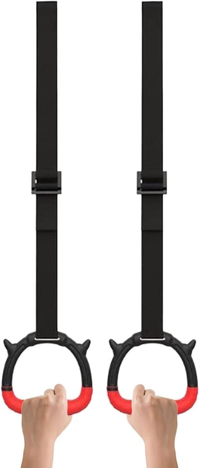 Fitness Ringen - Gymnastiekringen Schommelringen - Kracht Training - Verstelbare Lengte - 12x9x1cm - Zwart