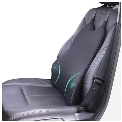 Lendensteun Auto - Rugkussen Kussen - Comfortabel Rijden - Traagschuim Ondersteuning - 43 x 13 x 53 cm - Zwart