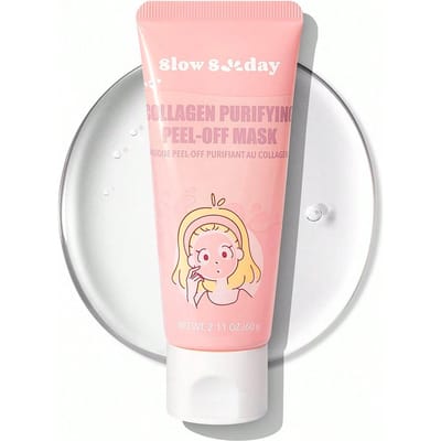 Slow Sunday Collageen Zuiverend Peel-Off Masker, Gezichtsmasker, Diepe Reiniging, Collageen, Natriumhyaluronate, Zuivert Poriën & Exfolieert Zachtjes Voor een Gladdere Huid, Koreaanse Huidverzorging, Y2K, Geschikt Voor Zomer & Herfst, Terug Naar School