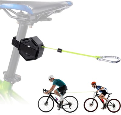 Kinderfiets sleeptouw - Tot 120 kg & 2 m Lang - Fiets Sleepsysteem Ouder - Trekkabel - Sleepkabel Fiets - MTB Trekstang - Elastisch Trekkoord - Kind Trekkoord Fietsaccessoire - Veiligheidsslot - Fietstreksysteem - Voor Kinder- en Vrachtaanhangers