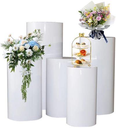 Loha party®Plantentafel - Bloementafel - Taartplateau - Kerstzuil - Kerstdecoratie - Kerst Accessoire -Versiering - Bruiloft - Tafel - Kerst - Bruiloft - Verjaardag - Feestje 5 stuks
