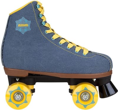 Nijdam Retro Rolschaatsen - Denim Rebel - Denimblauw/Geel - Maat 36