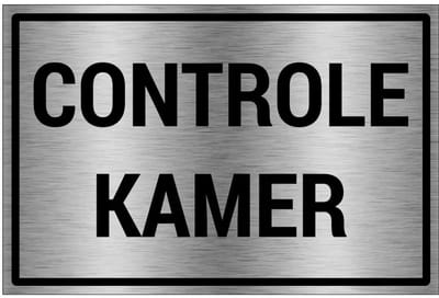 Controlekamer bord - gecoat brushed aluminium - grijs zwart | 30 x 20 cm