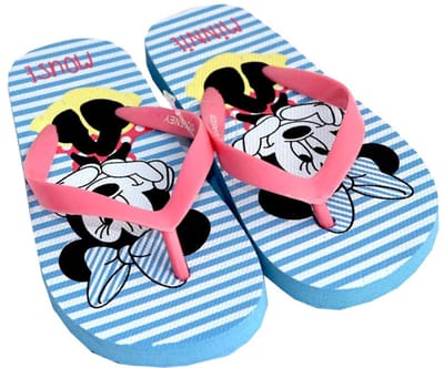 Blauw gestreepte slippers van Minnie Mouse maat 32/33