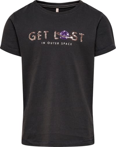 Only t-shirt meisjes - grijs - KONkita - maat 122/128