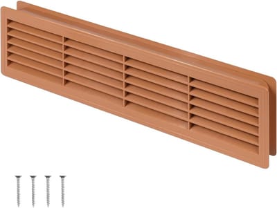Ventilatierooster Binnendeur - Luchtuitlaat Kraag - Ventilatie Verbeteren - Kunststof Constructie - 120x440mm - Elzenkleur
