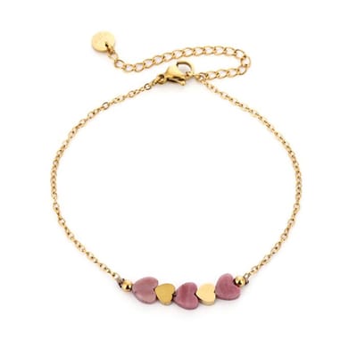 Hartjes armband Pink