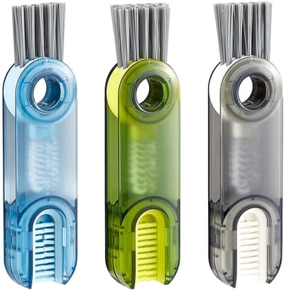 Dailygoods- Flessenborstel 3-in-1 - Flessenreiniger - Bekerdeksel - Ophangbaar - Praktisch ontwerp - Voorkomt bacteriegroei