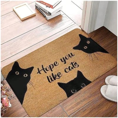 Mooi Kattenpatroon Mat Cartoon Woonkamer Vloerdecoratie Tapijt Antislip Makkelijk Schoon te Maken Vloerkleed Huis Kantoor Wasbaar Deurmatten 40X60cm
