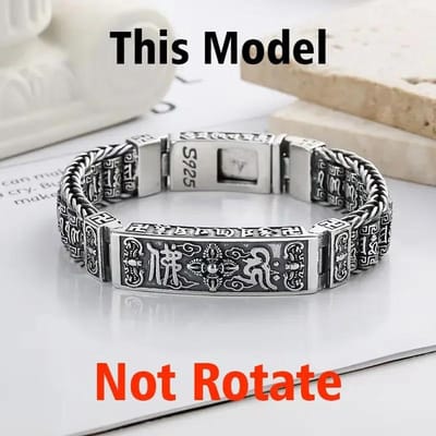 Handgemaakte zilveren kleur Reative Passepartout gebedsmolen armband mannen overdracht kralen zes-karakter mantra retro vrouwen charme ketting 22cm