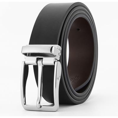 Naaldgesp Herenriem Echt Koeienhuid Koreaanse Zakelijke en Casual Tweede Laag Koeienhuid Riem Herenriem 110-130CM black
