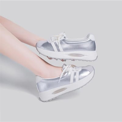 Papa Schoenen Dames Zomer Nieuwe Ademende Vrouwelijke Student Sportschoenen Verhogende Casual Schoenen 40 gray