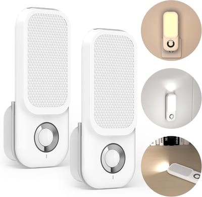 2 stuks nachtlamp, zaklamp, nachtlampje, stopcontact, 4-in-1 led-stek, inductie-zaklamp, nachtverlichting met bewegingsmelder, led-stekkerverlichting, noodlicht voor binnen en buiten