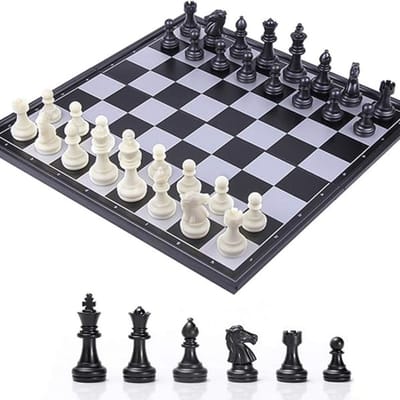 Zylo® Magnetisch Schaakspel - Magnetisch Schaakbord - Schaakbord - 25x25x3cm - Zwart