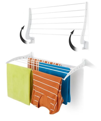 Premium Opklapbaar Wanddroogrek - RVS & Aluminium - 70x35 cm - Wit