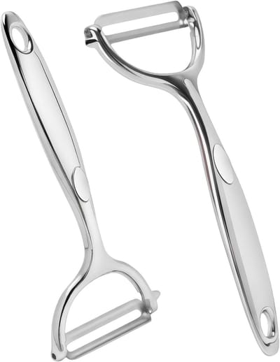 Premium RVS Schiller Set van 2 - Ergonomische Handgrepen, Ultra-Scherp, Multifunctioneel voor Fruit en Groenten