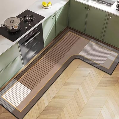 Nordic Licht Luxe Diatomeeënaarde Huishoudelijk L-vormig Keukenvloermat Waterabsorptie Antislip Sneldrogend en Onderhoudsvriendelijke Vloermat 80*120*45cm